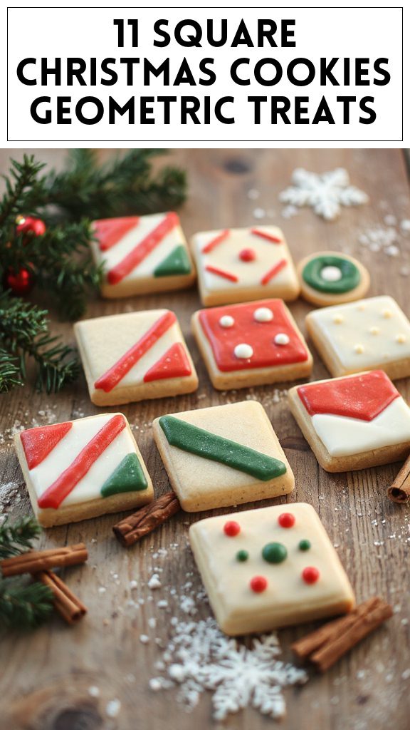 11 Square Christmas Cookies Geometric Treats