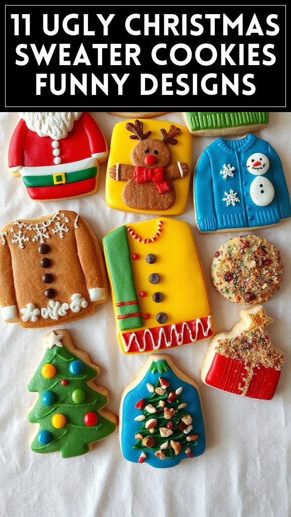 11 Ugly Christmas Sweater Cookies Funny Designs