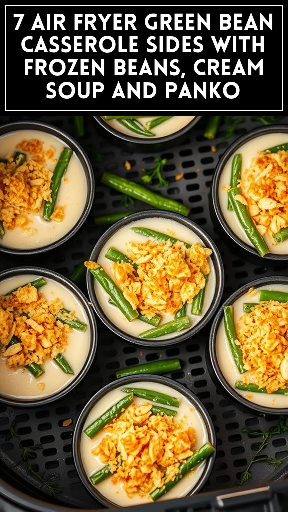 7 Air Fryer Green Bean Casserole Sides With Frozen Beans, Cream Soup and Panko