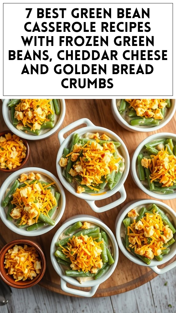 7 Best Green Bean Casserole Recipes With Frozen Green Beans, Cheddar Cheese and Golden Bread Crumbs