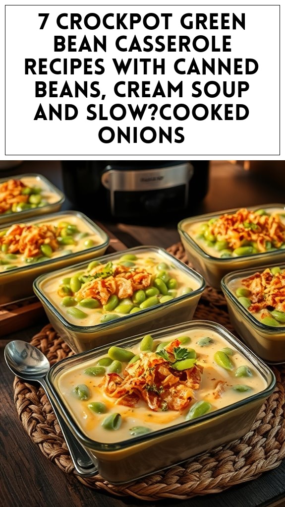 7 Crockpot Green Bean Casserole Recipes With Canned Beans, Cream Soup and Slow?Cooked Onions