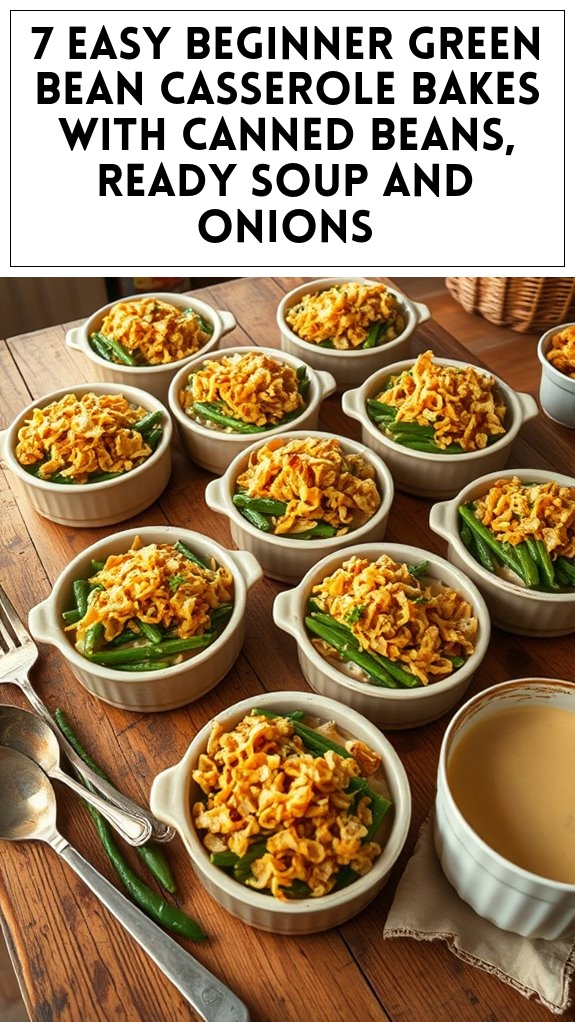 7 Easy Beginner Green Bean Casserole Bakes With Canned Beans, Ready Soup and Onions