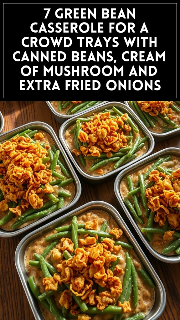 7 Green Bean Casserole for a Crowd Trays With Canned Beans, Cream of Mushroom and Extra Fried Onions