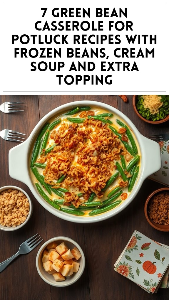 7 Green Bean Casserole for Potluck Recipes With Frozen Beans, Cream Soup and Extra Topping
