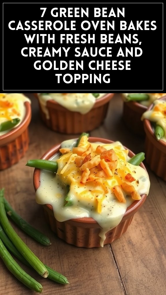 7 Green Bean Casserole Oven Bakes With Fresh Beans, Creamy Sauce and Golden Cheese Topping