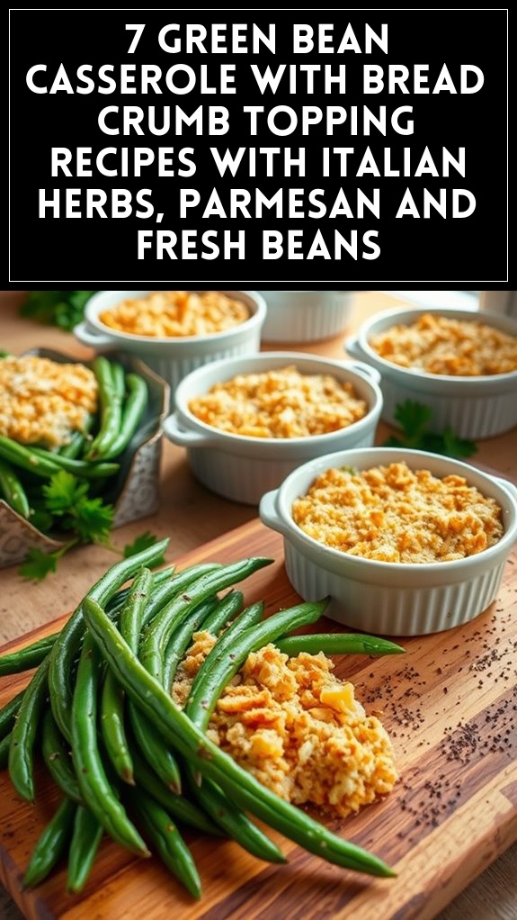 7 Green Bean Casserole With Bread Crumb Topping Recipes With Italian Herbs, Parmesan and Fresh Beans