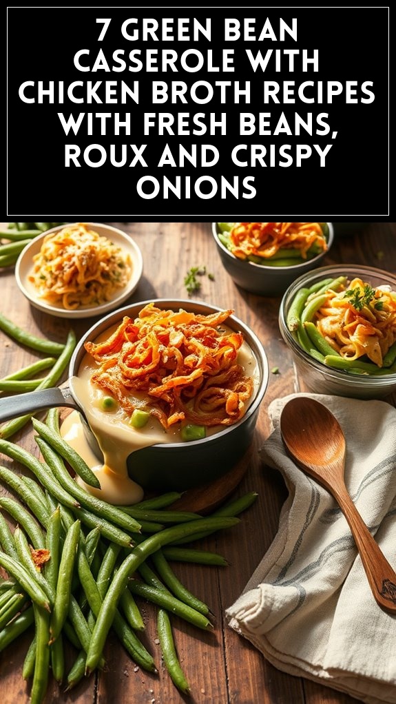 7 Green Bean Casserole With Chicken Broth Recipes With Fresh Beans, Roux and Crispy Onions