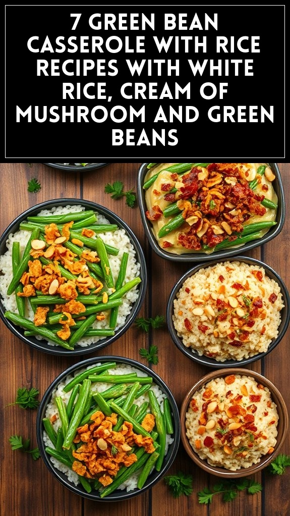 7 Green Bean Casserole With Rice Recipes With White Rice, Cream of Mushroom and Green Beans
