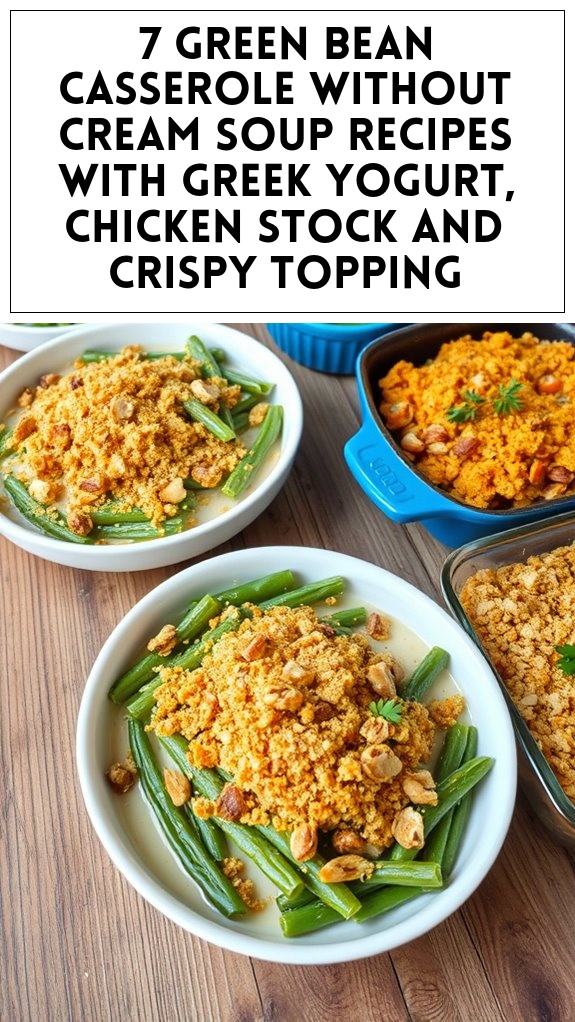 7 Green Bean Casserole Without Cream Soup Recipes With Greek Yogurt, Chicken Stock and Crispy Topping