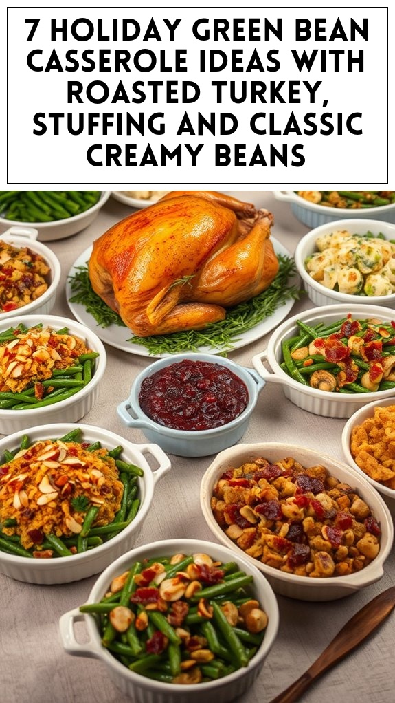 7 Holiday Green Bean Casserole Ideas With Roasted Turkey, Stuffing and Classic Creamy Beans