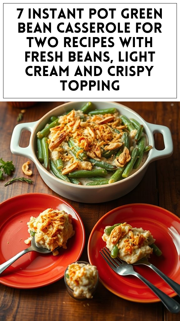 7 Instant Pot Green Bean Casserole for Two Recipes With Fresh Beans, Light Cream and Crispy Topping