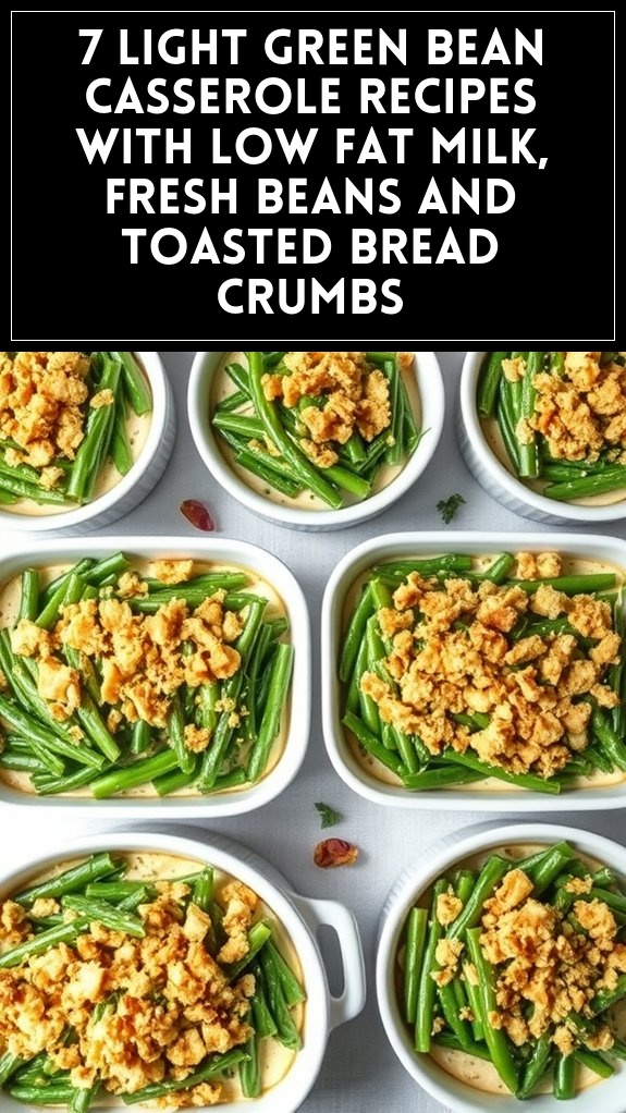 7 Light Green Bean Casserole Recipes With Low Fat Milk, Fresh Beans and Toasted Bread Crumbs