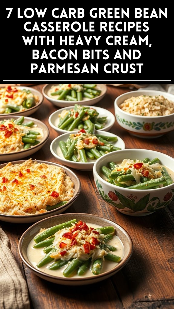 7 Low Carb Green Bean Casserole Recipes With Heavy Cream, Bacon Bits and Parmesan Crust