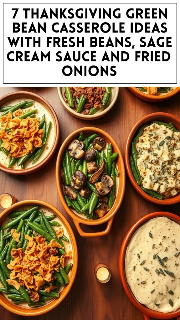 7 Thanksgiving Green Bean Casserole Ideas With Fresh Beans, Sage Cream Sauce and Fried Onions