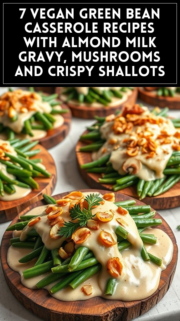 7 Vegan Green Bean Casserole Recipes With Almond Milk Gravy, Mushrooms and Crispy Shallots