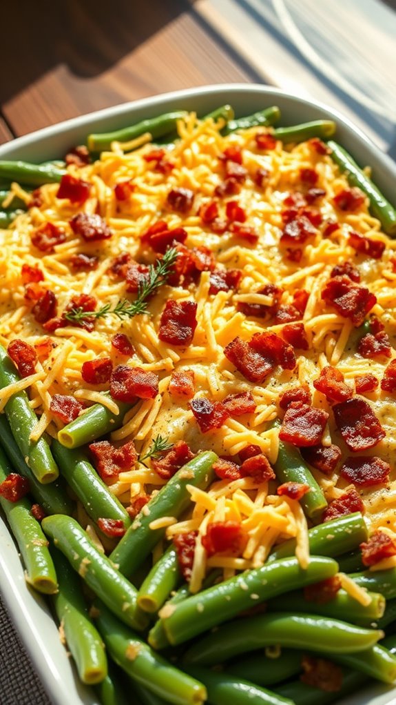 bacon cheddar green bean casserole
