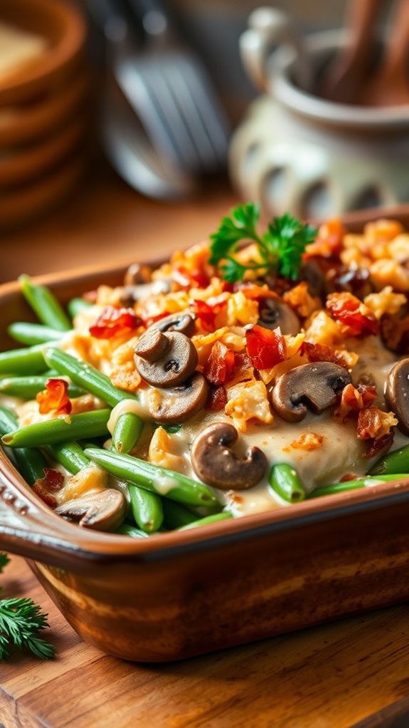 bacon cheddar green bean casserole