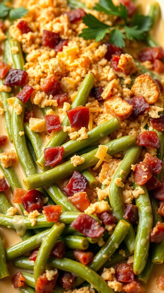 bacon cheddar green bean casserole