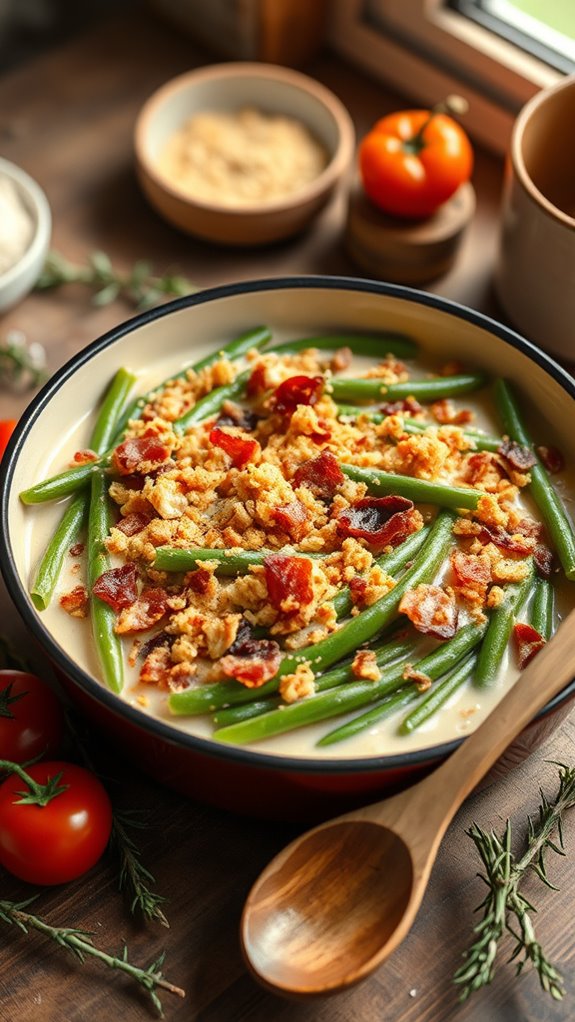 bacon cheese green bean casserole
