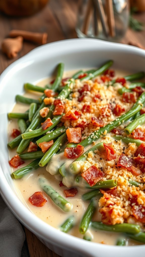 bacon cheese green bean casserole