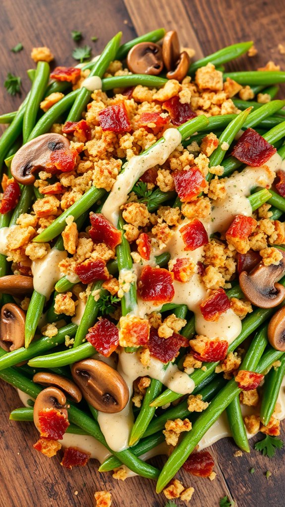 bacon mushroom green bean casserole