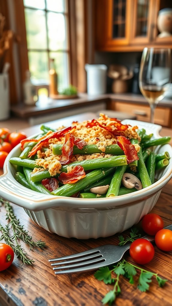 bacon mushroom green bean casserole