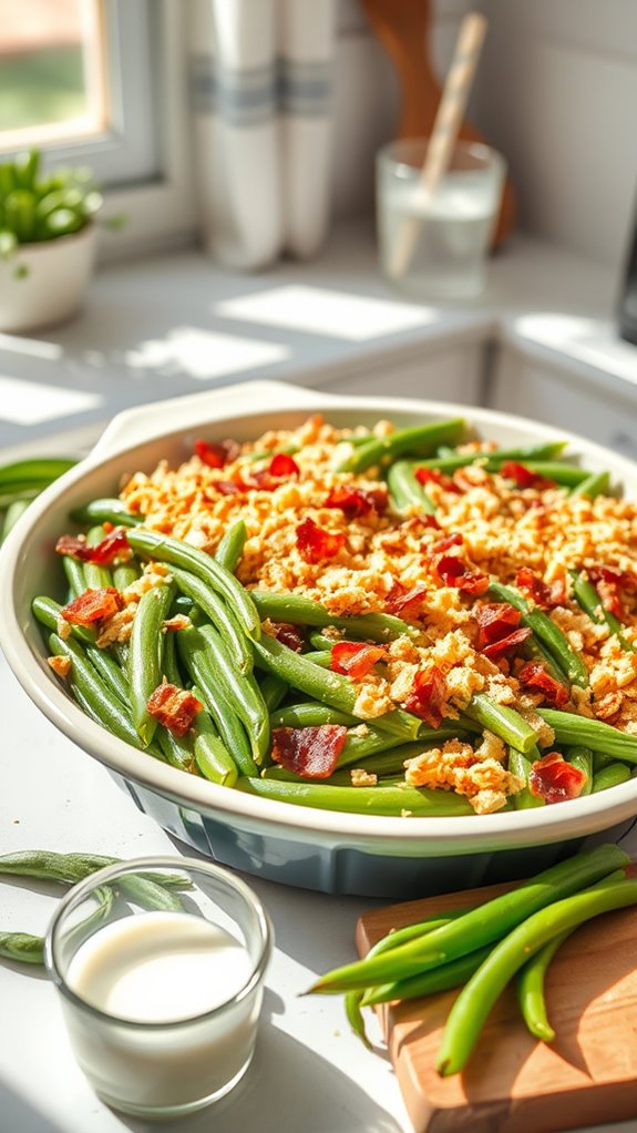 bacon onion green bean casserole