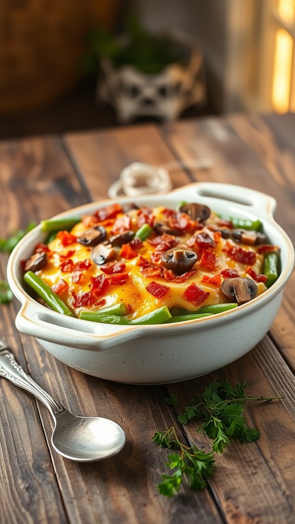 bacon onion green bean casserole