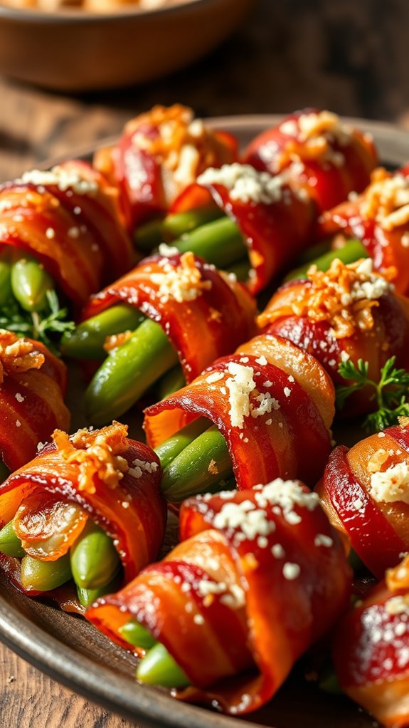 bacon wrapped green bean bites