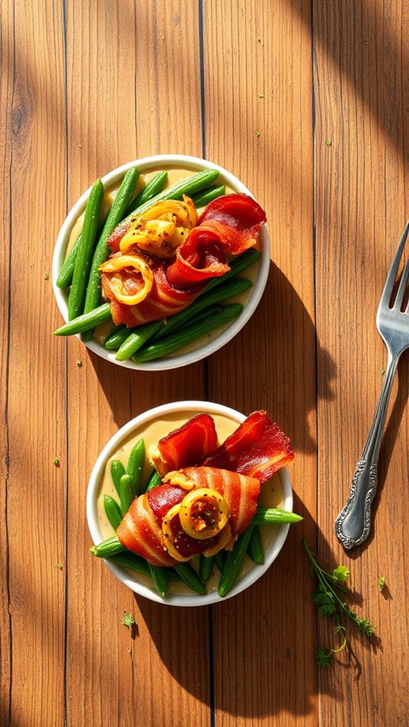 bacon wrapped green bean casserole