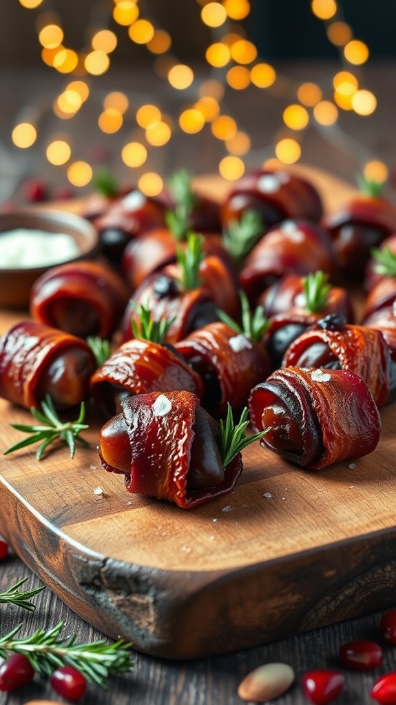bacon wrapped sweet dates appetizer
