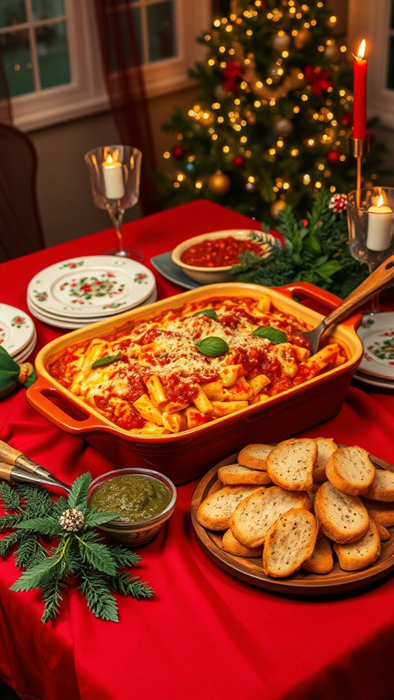 baked ziti holiday centerpiece
