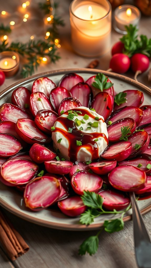 balsamic glazed roasted radishes