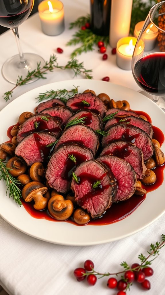 beef tenderloin with accompaniments