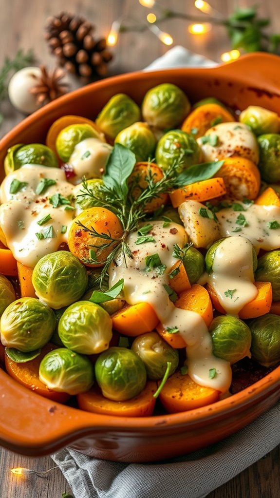 brussels sprout squash gratin