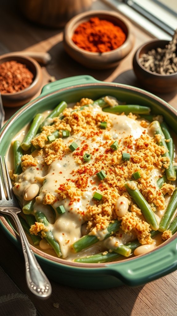 cajun vegan green bean casserole
