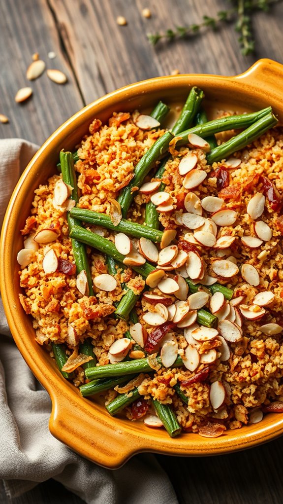 caramelized onion almond topping