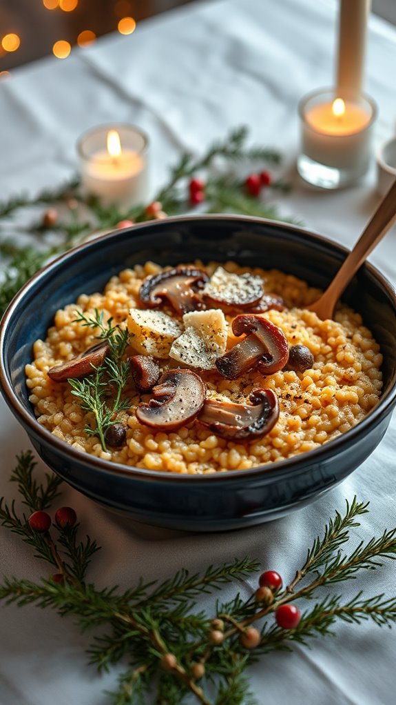 caramelized onion mushroom risotto