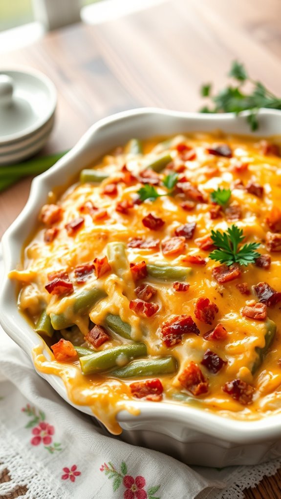 cheesy bacon green bean casserole