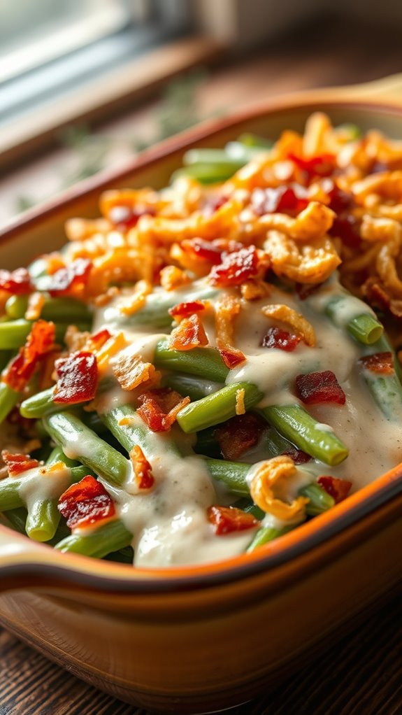 cheesy bacon green bean casserole
