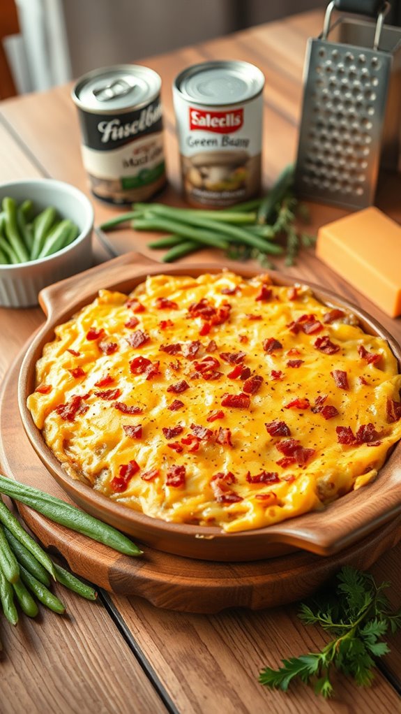 cheesy bacon green bean casserole
