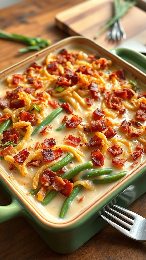 cheesy bacon green bean casserole
