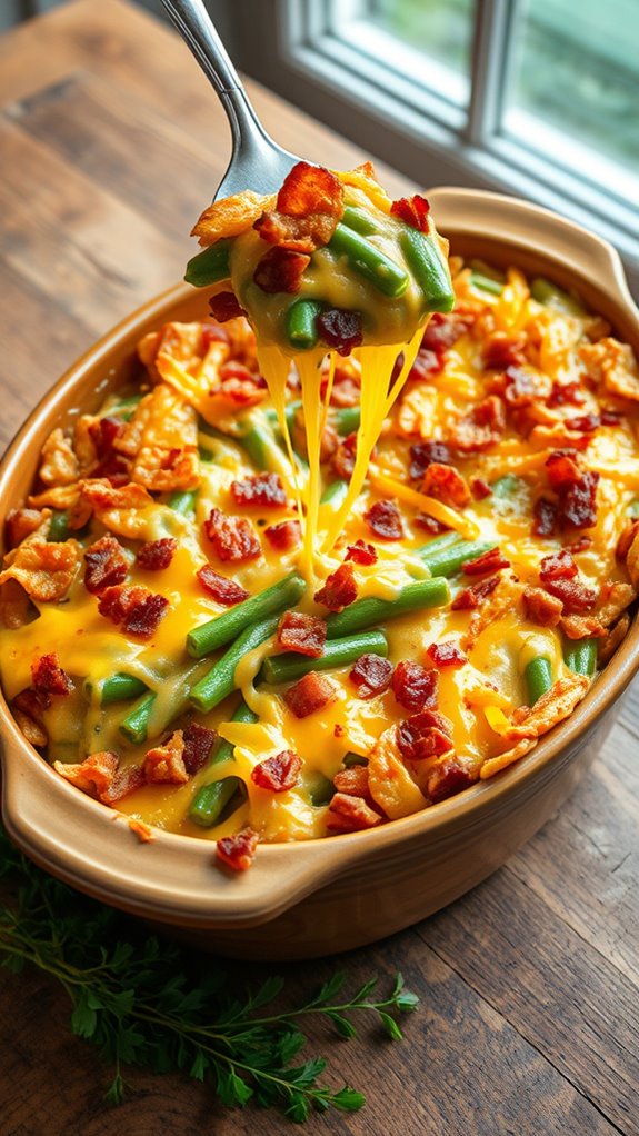 cheesy bacon green bean casserole