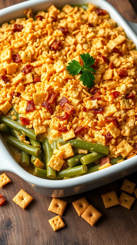 cheesy bacon green bean casserole