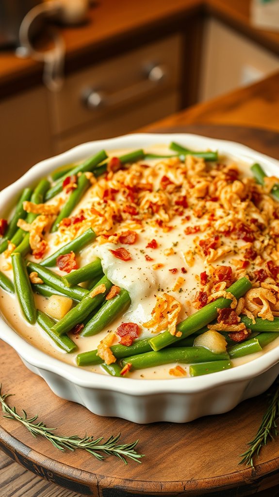 cheesy bacon green bean casserole