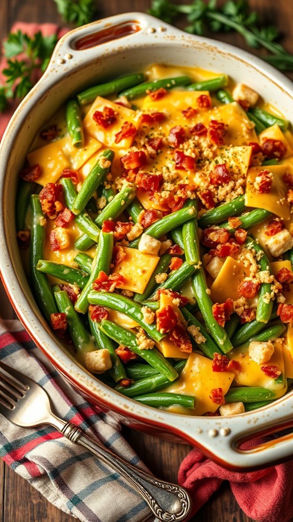 cheesy bacon green bean casserole
