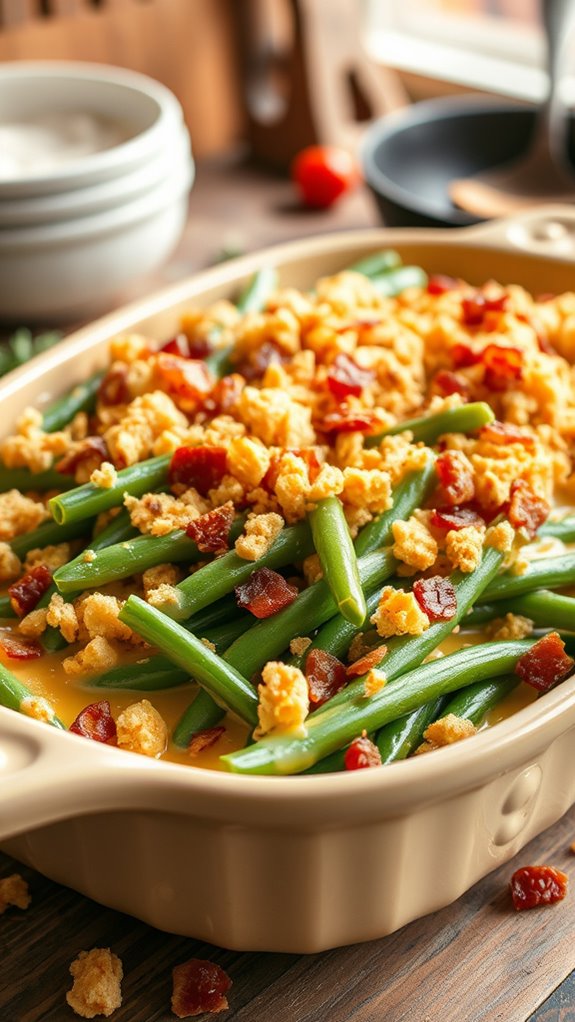 cheesy bacon green bean casserole