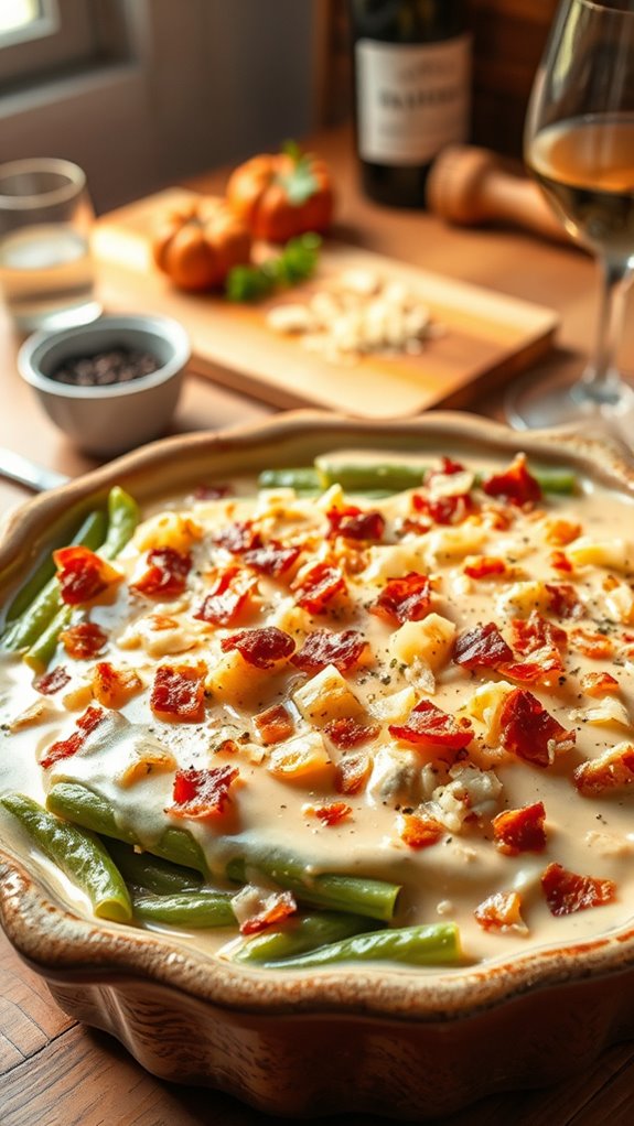 cheesy bacon green beans