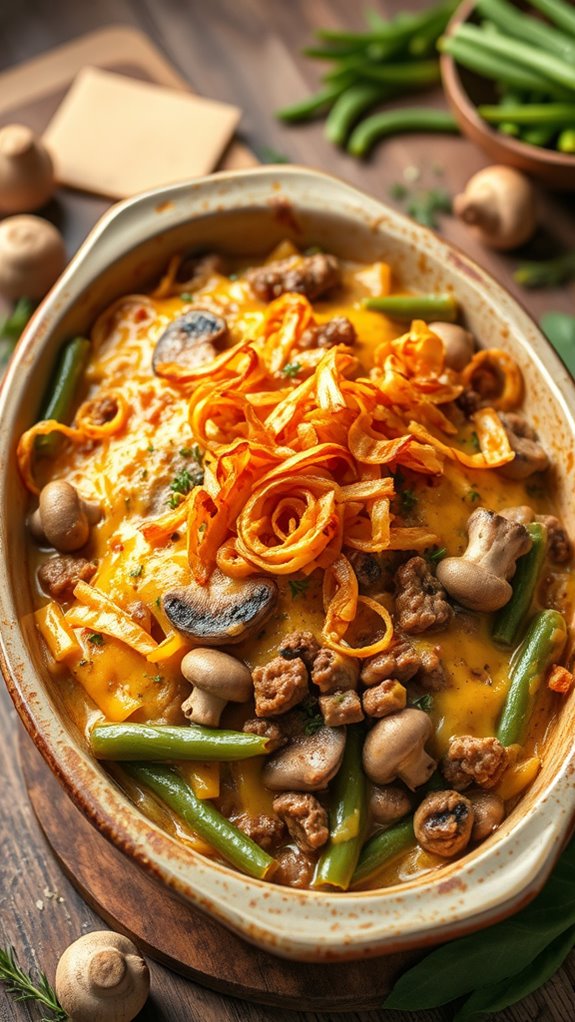 cheesy beef green bean casserole