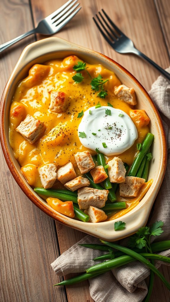 cheesy chicken green bean casserole